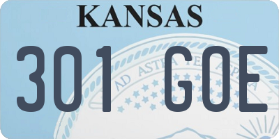 KS license plate 301GOE