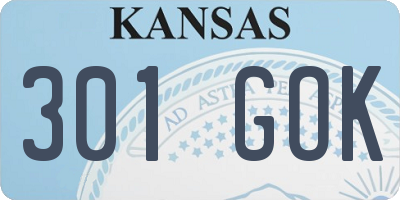 KS license plate 301GOK