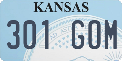 KS license plate 301GOM