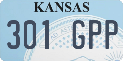 KS license plate 301GPP