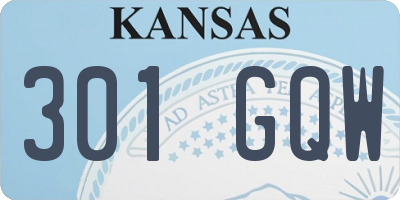 KS license plate 301GQW
