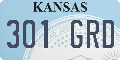 KS license plate 301GRD