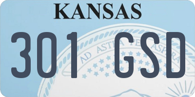 KS license plate 301GSD