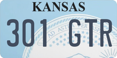 KS license plate 301GTR