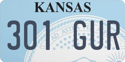 KS license plate 301GUR