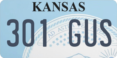 KS license plate 301GUS