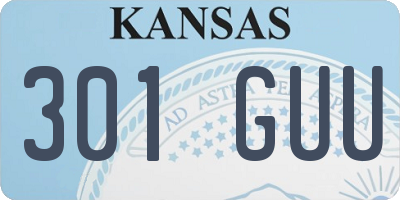 KS license plate 301GUU