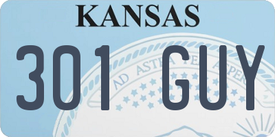 KS license plate 301GUY