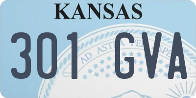 KS license plate 301GVA