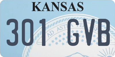 KS license plate 301GVB