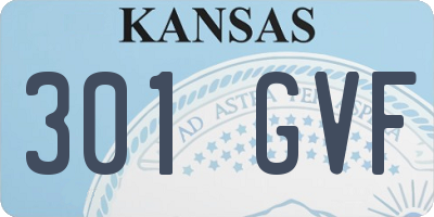 KS license plate 301GVF