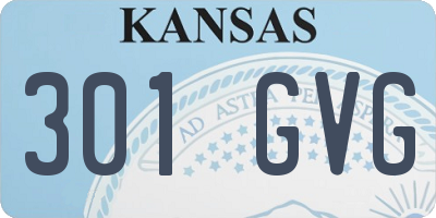 KS license plate 301GVG