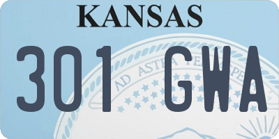 KS license plate 301GWA