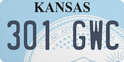 KS license plate 301GWC