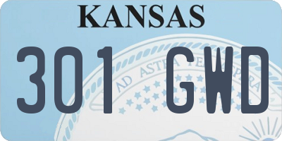 KS license plate 301GWD