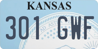 KS license plate 301GWF