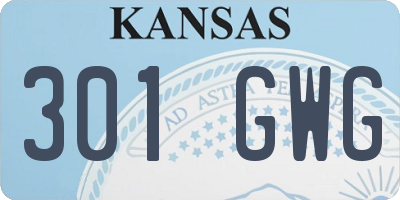 KS license plate 301GWG