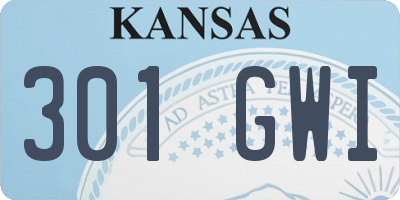 KS license plate 301GWI
