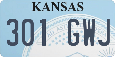KS license plate 301GWJ