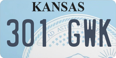 KS license plate 301GWK