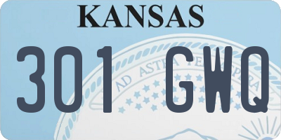 KS license plate 301GWQ