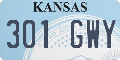 KS license plate 301GWY