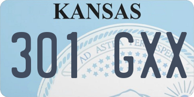 KS license plate 301GXX