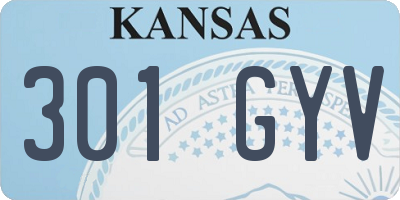 KS license plate 301GYV