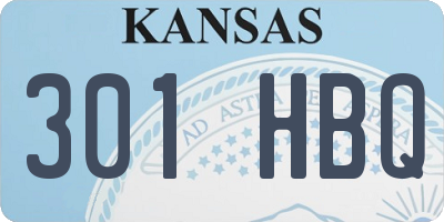 KS license plate 301HBQ