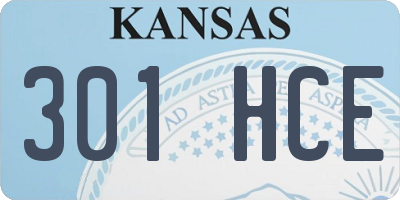 KS license plate 301HCE