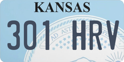 KS license plate 301HRV