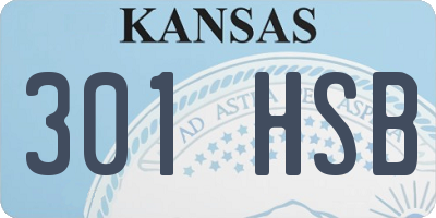 KS license plate 301HSB