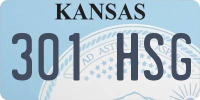 KS license plate 301HSG