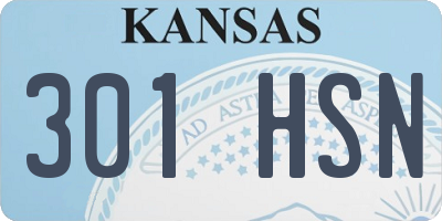 KS license plate 301HSN