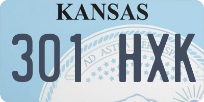 KS license plate 301HXK