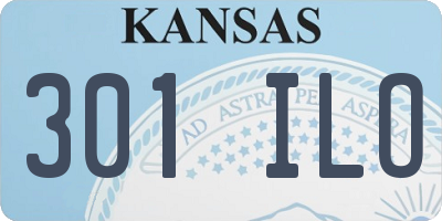 KS license plate 301ILO
