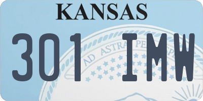 KS license plate 301IMW