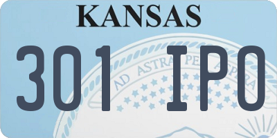 KS license plate 301IPO