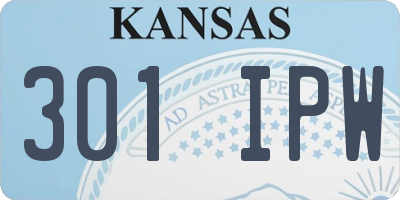 KS license plate 301IPW