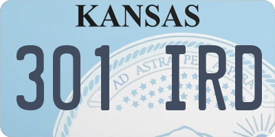 KS license plate 301IRD