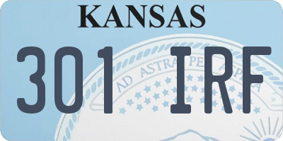 KS license plate 301IRF