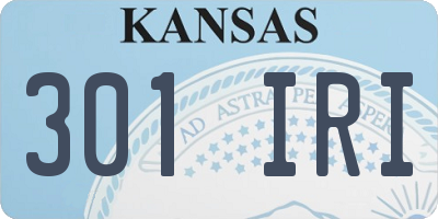 KS license plate 301IRI