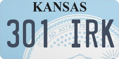 KS license plate 301IRK