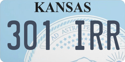 KS license plate 301IRR
