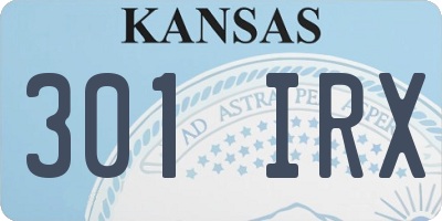 KS license plate 301IRX