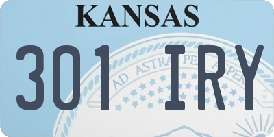 KS license plate 301IRY