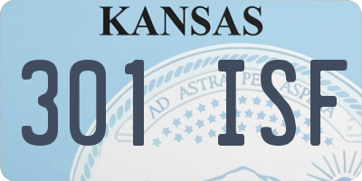 KS license plate 301ISF