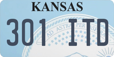 KS license plate 301ITD