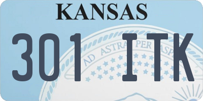 KS license plate 301ITK