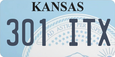 KS license plate 301ITX